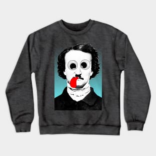 Edgar Allan Poe Graphic Design Tongue/Googly Eyes Crewneck Sweatshirt